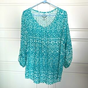 Teal & White Blouse - Sonoma